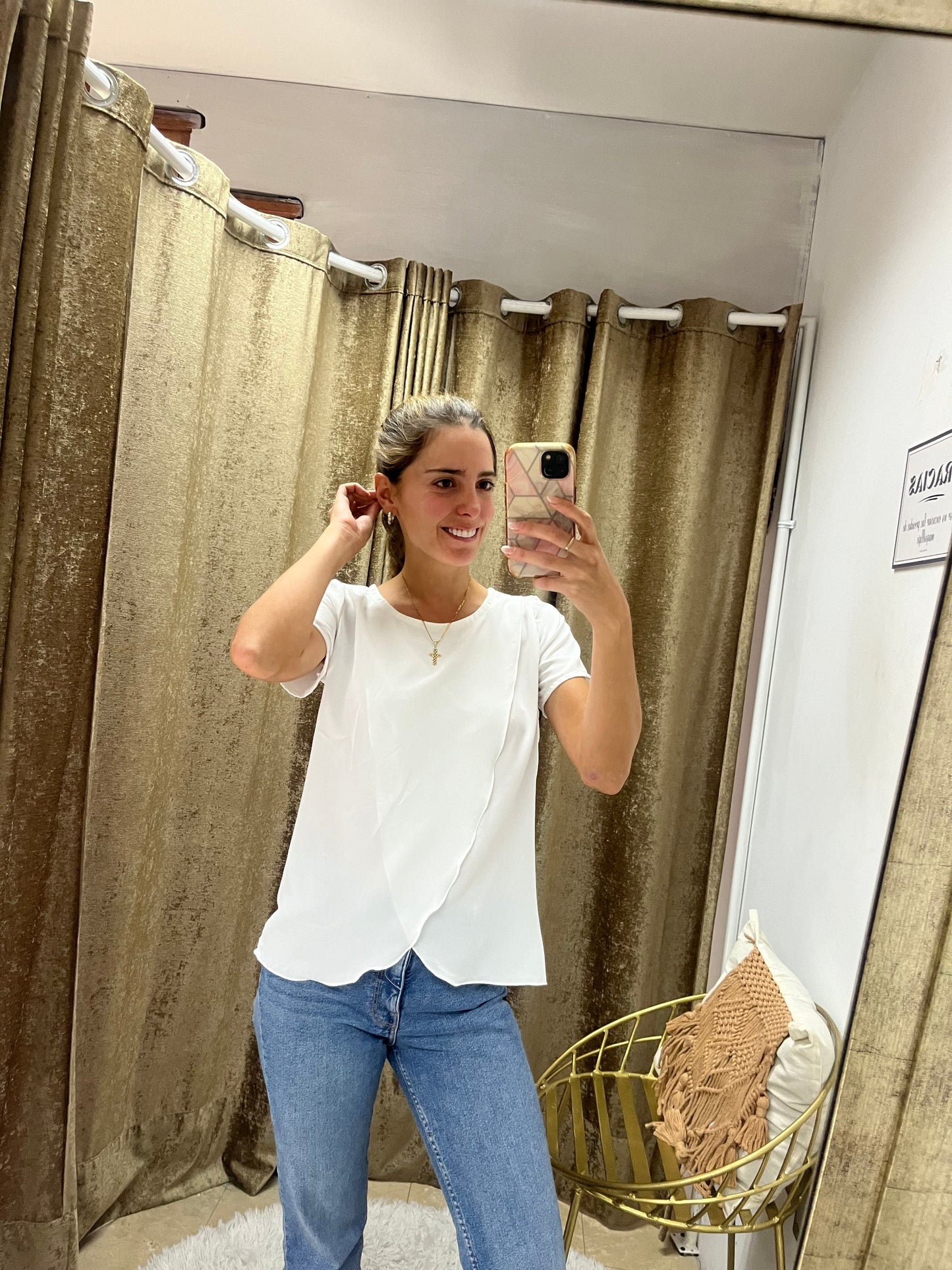 Blusa de lactancia, Diana mangas cortas Blanca