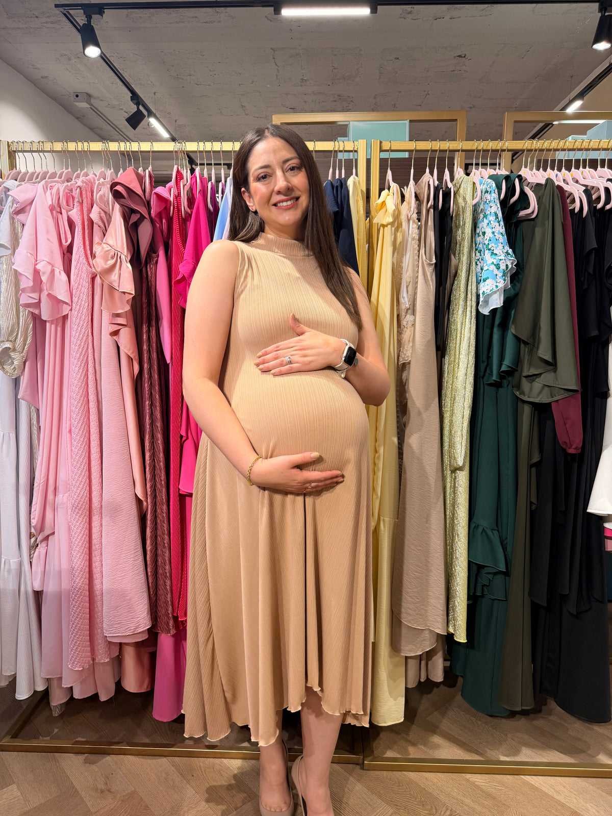 Vestido de maternidad Sonia, beige M