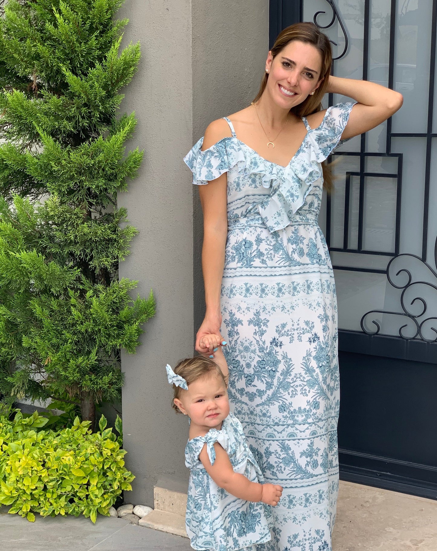Vestido de maternidad, Dayana, azul garigoleado CH
