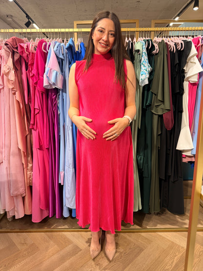 Vestido de maternidad Sonia, rosa rayas corrugado M