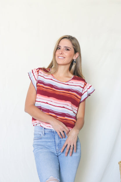 Blusa de lactancia andy wine rayas