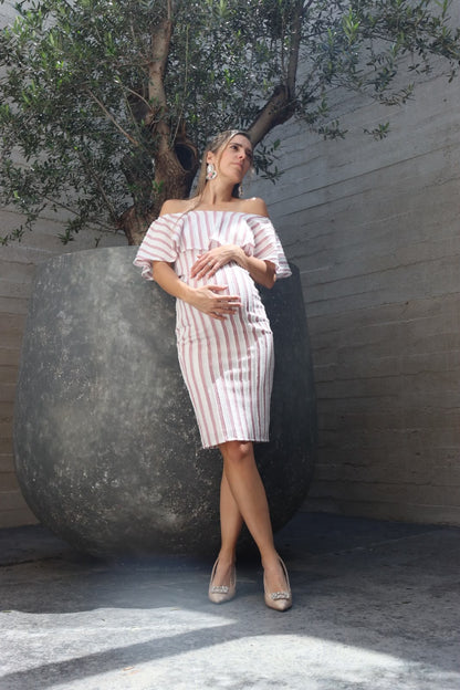 Vestido de maternidad, Arantza Rosa franjas
