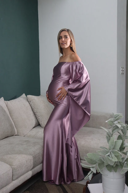 Vestido de maternidad Melissa, lavanda brilloso