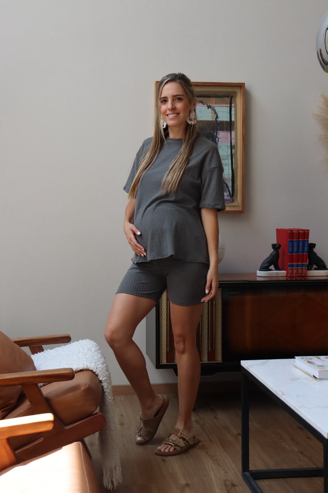 Conjunto de maternidad Mariel, gris rata