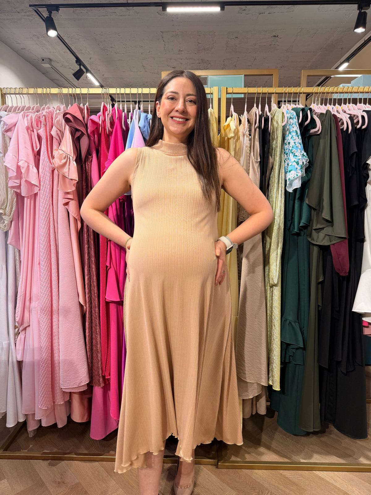 Vestido de maternidad Sonia, beige M