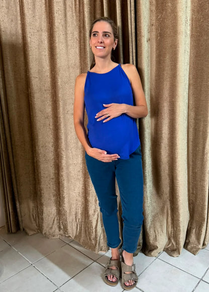 Blusa de maternidad tirantes Azul rey