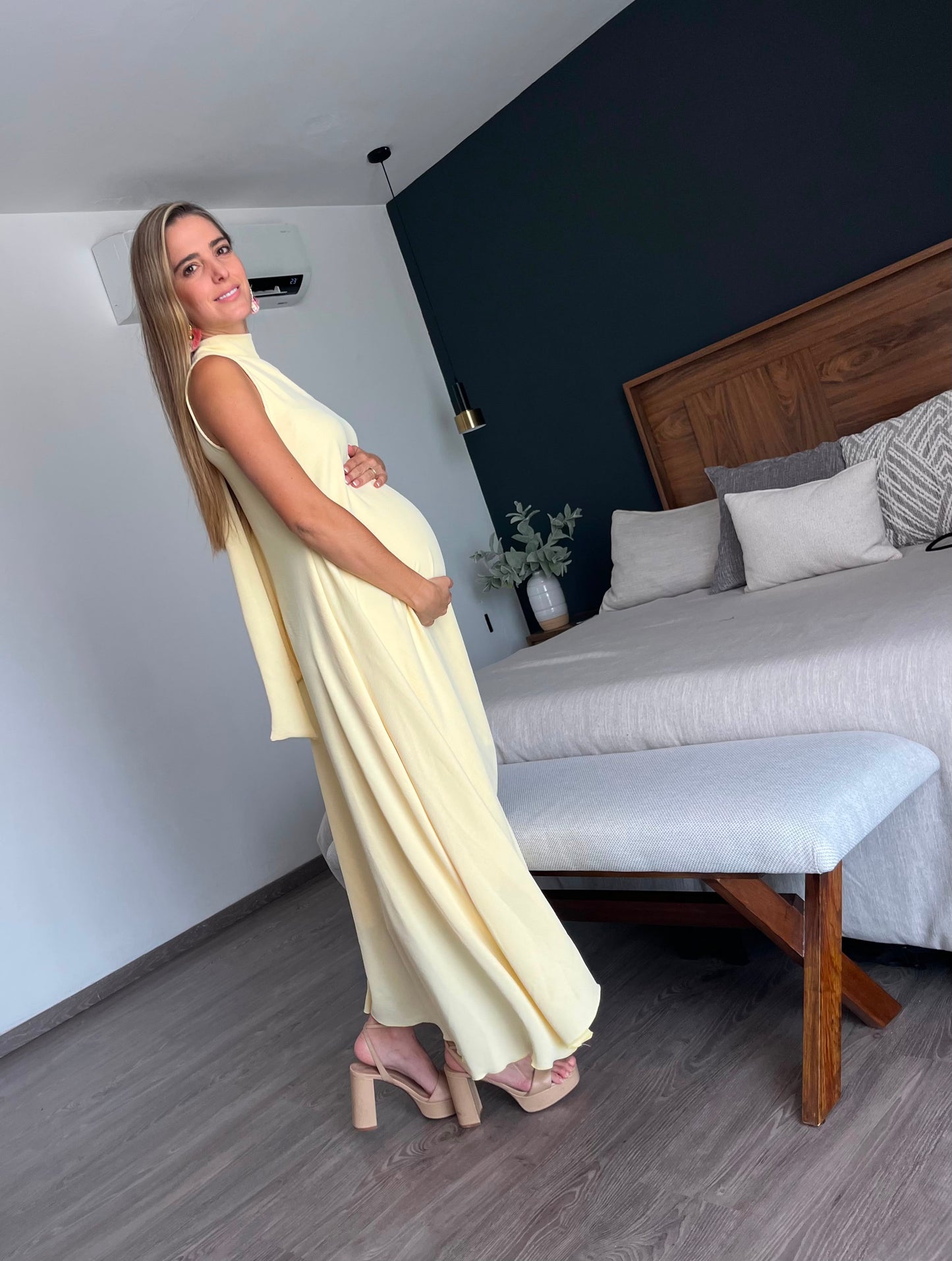 Vestido de maternidad Sonia, amarillo M