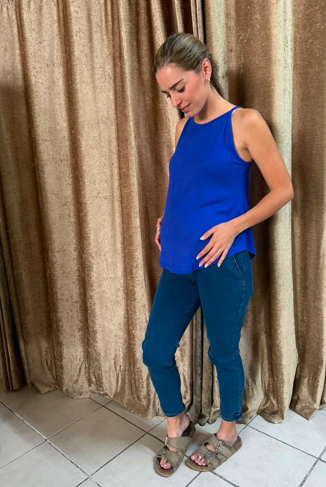 Blusa de maternidad tirantes Azul rey