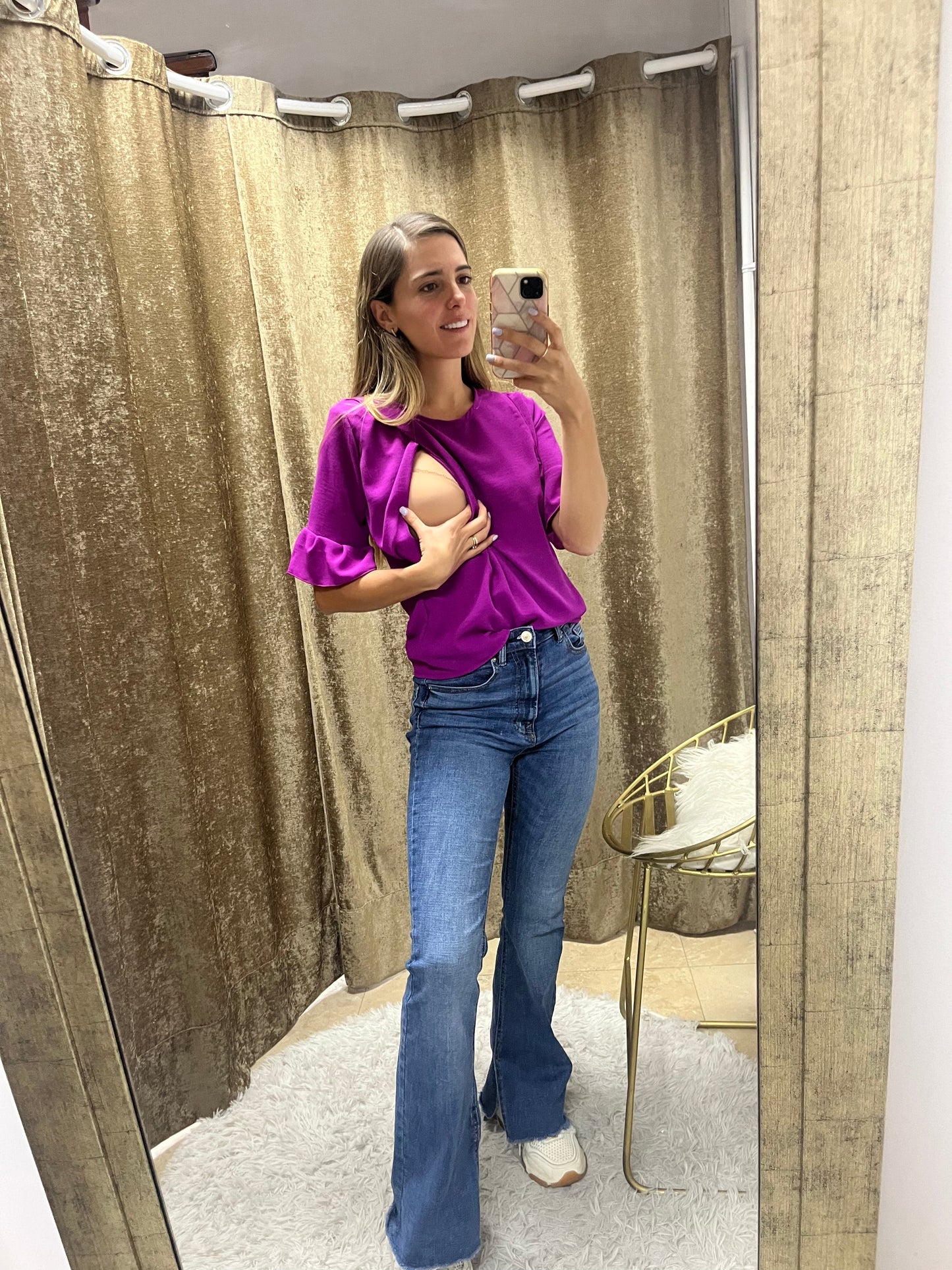 Blusa de lactancia Georgina, mulberry M