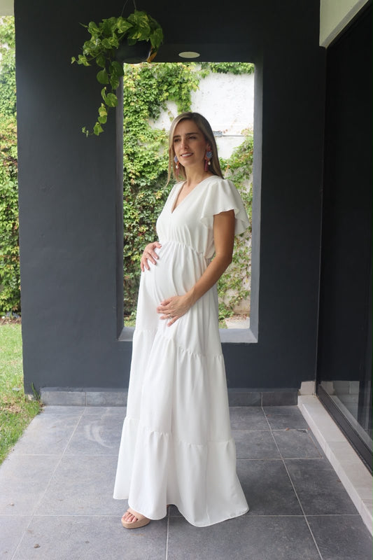 Vestido de maternidad Sofia/Dalia Blanco