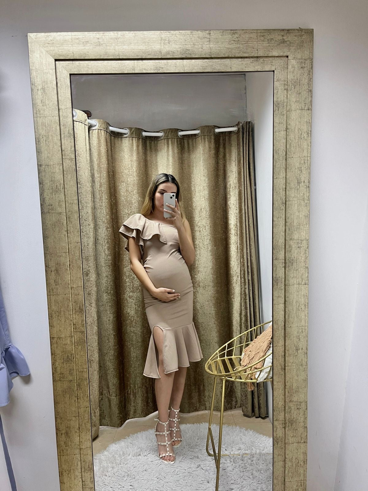 Vestido de maternidad, Aurelia beige CH y XG