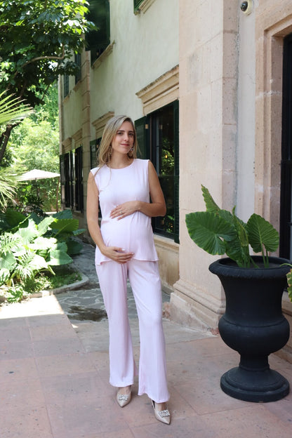 Conjunto de maternidad Mayte, Rosa franjas