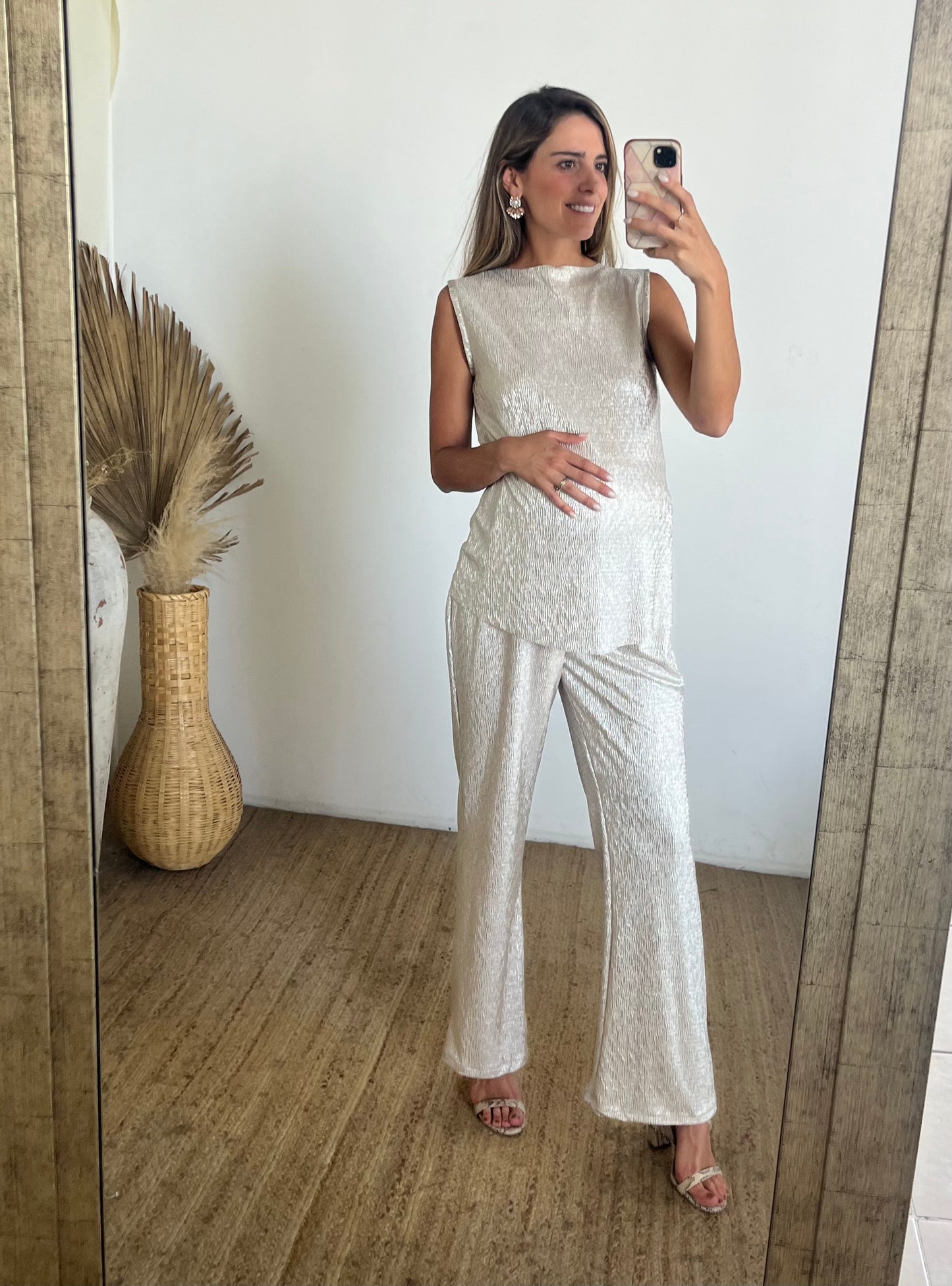 Conjunto de maternidad Mayte, dorado corrugado M