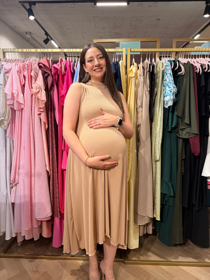 Vestido de maternidad Sonia, beige M
