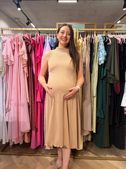 Vestido de maternidad Sonia, beige M