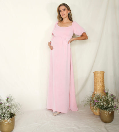 Vestido de maternidad Paula, rosa peonia CH
