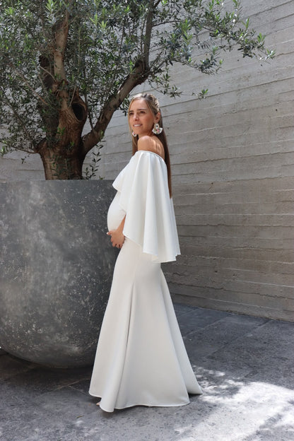 Vestido de maternidad Amparo, blanco