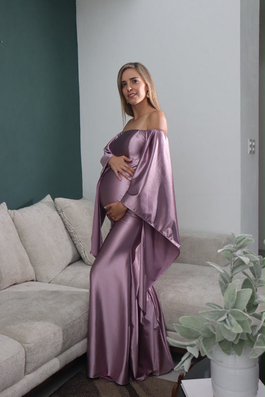 Vestido de maternidad Melissa, lavanda brilloso