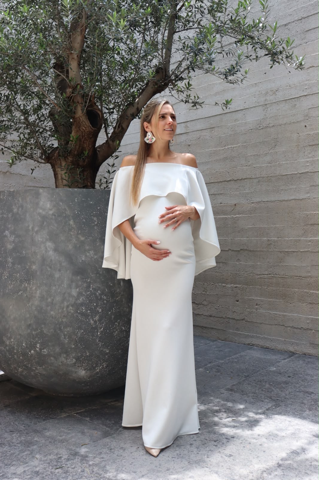 Vestido de maternidad Amparo, blanco