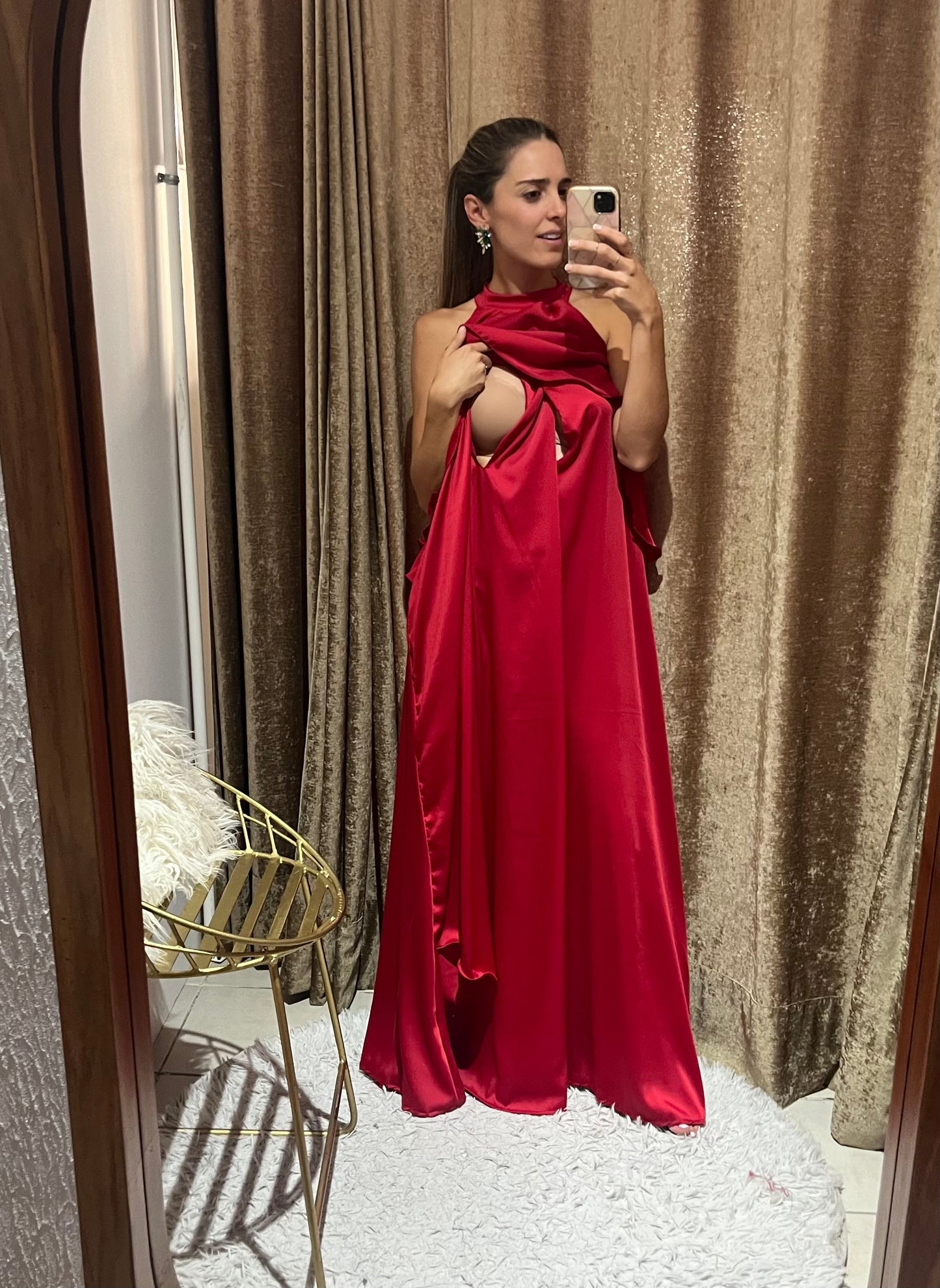 Vestido Ariel de maternidad y lactancia rojo XG