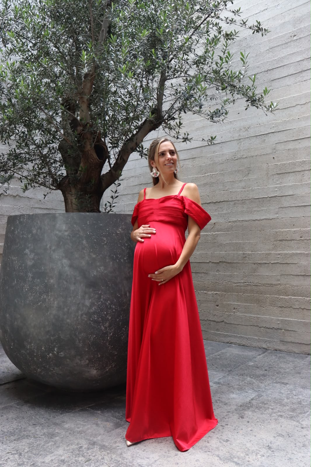 Vestido de maternidad, Bianca rojo licra