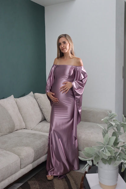 Vestido de maternidad Melissa, lavanda brilloso