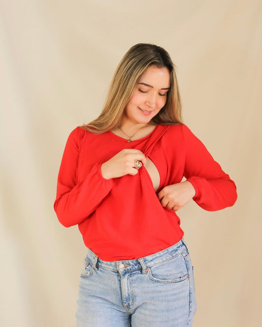 Blusa lactancia olanes roja cey CH