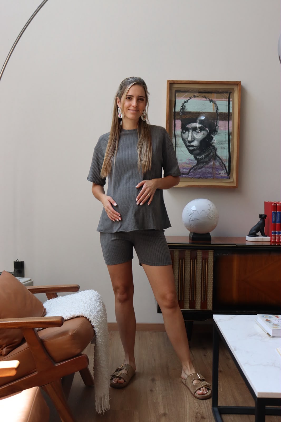 Conjunto de maternidad Mariel, gris rata