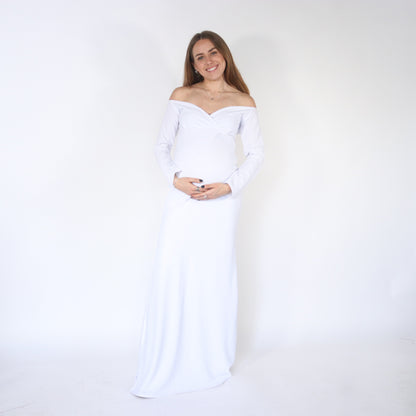 Vestido de maternidad sesión, Ritta blanco CH, M