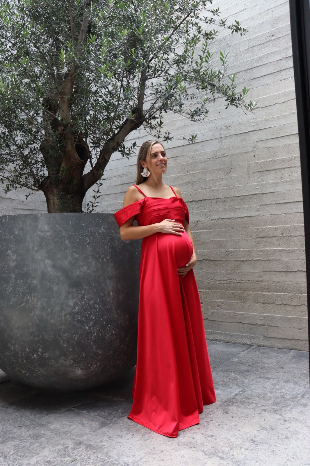 Vestido de maternidad, Bianca rojo licra