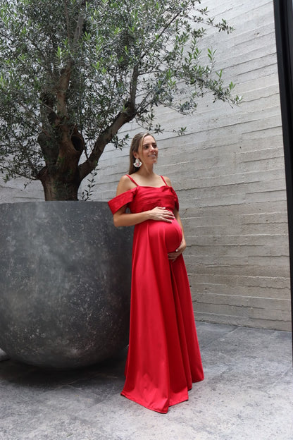 Vestido de maternidad, Bianca rojo licra