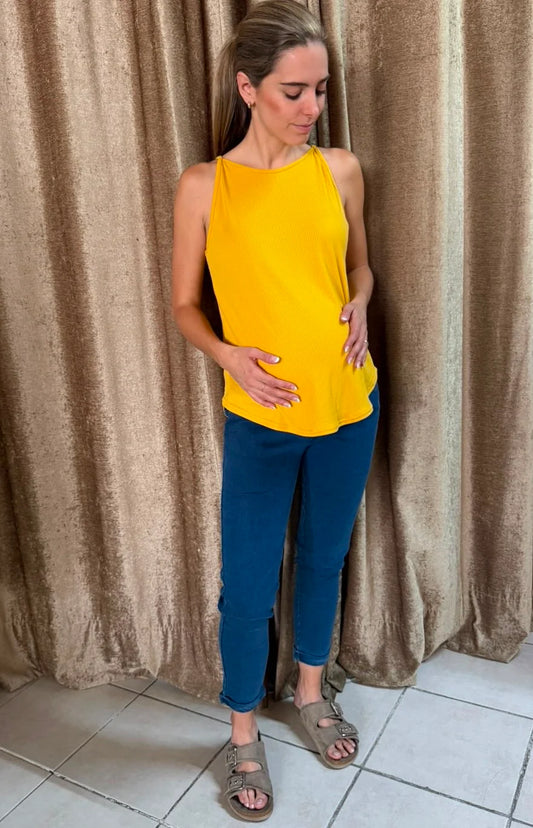 Blusa de maternidad tirantes Mostaza