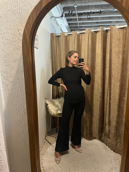 Conjunto de maternidad, negro rayas CH