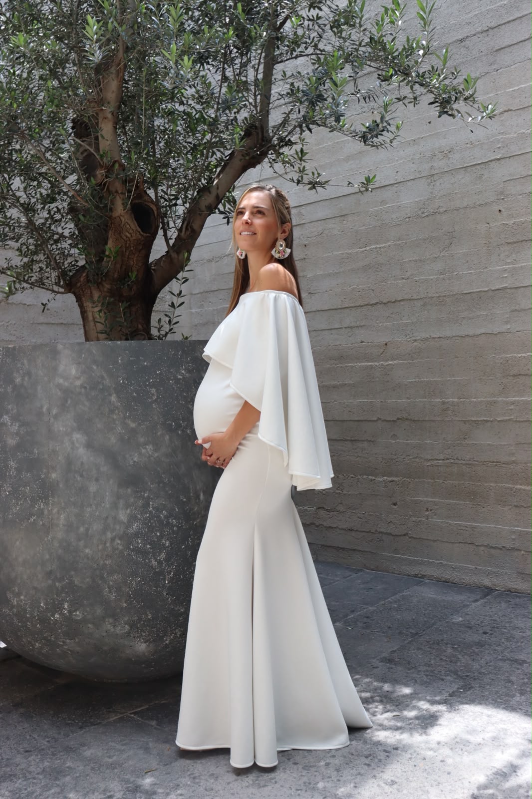 Vestido de maternidad Amparo, blanco