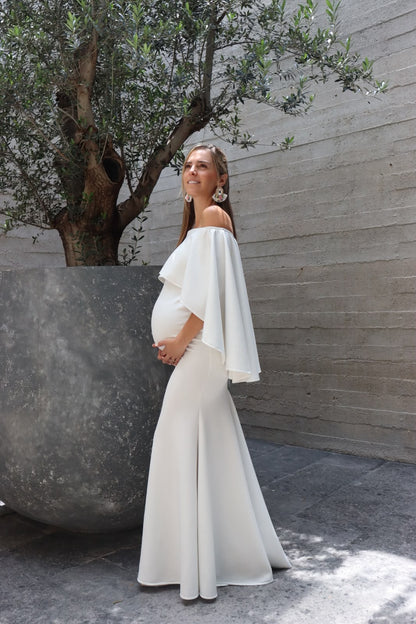 Vestido de maternidad Amparo, blanco
