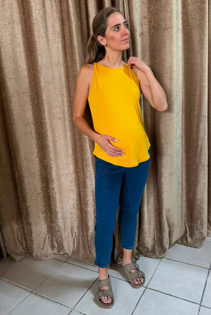 Blusa de maternidad tirantes Mostaza