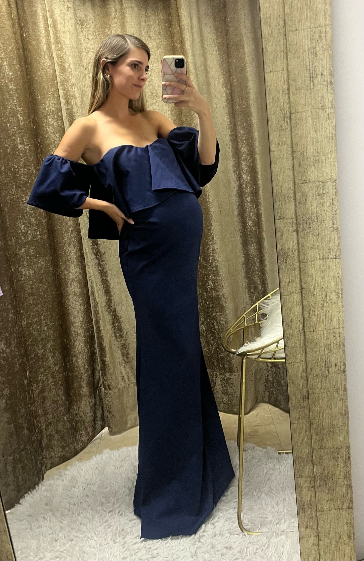 Vestido de maternidad, azul marino loredana CH, M