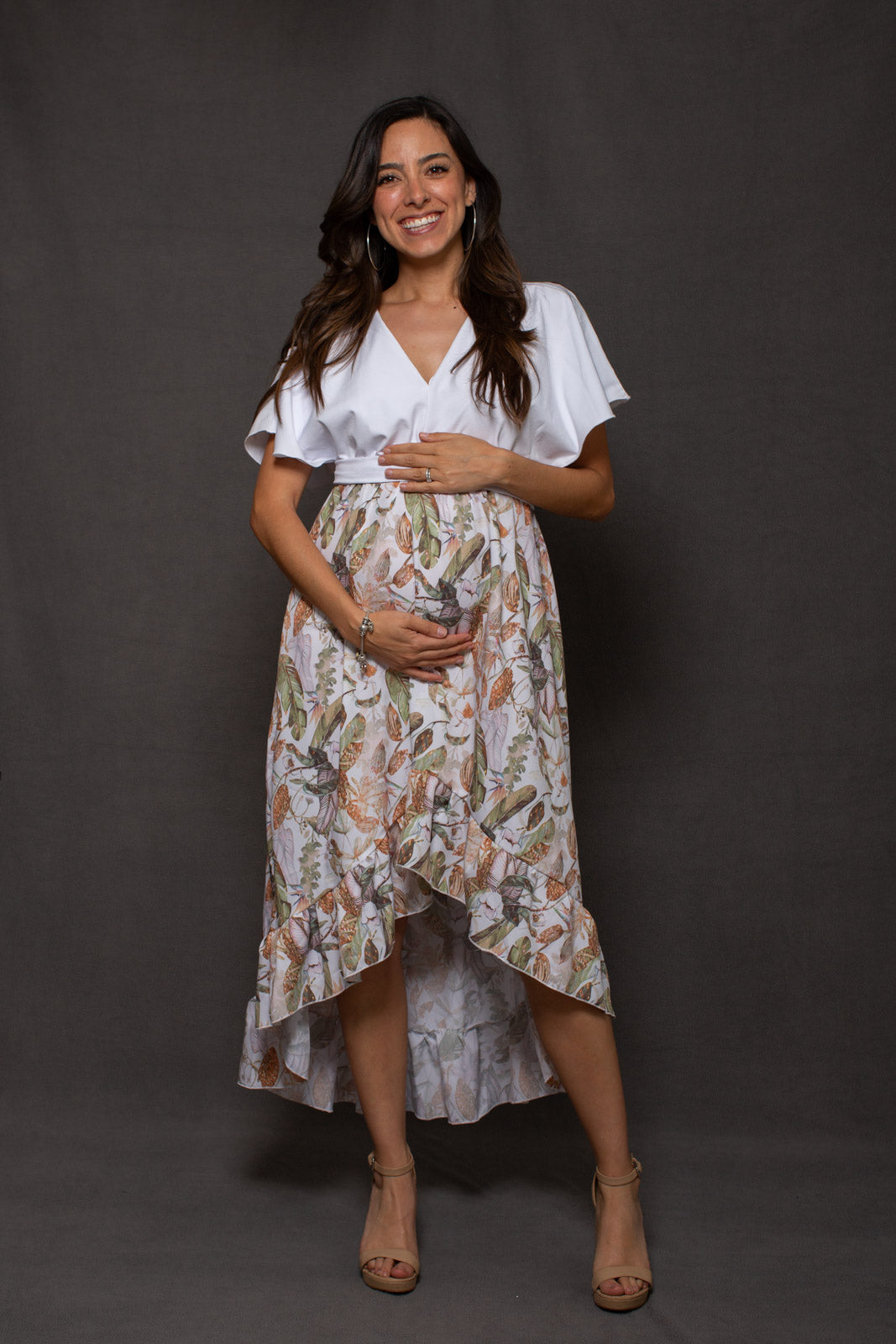 Vestido de Maternidad, Love Carlota blanco con otoño CH