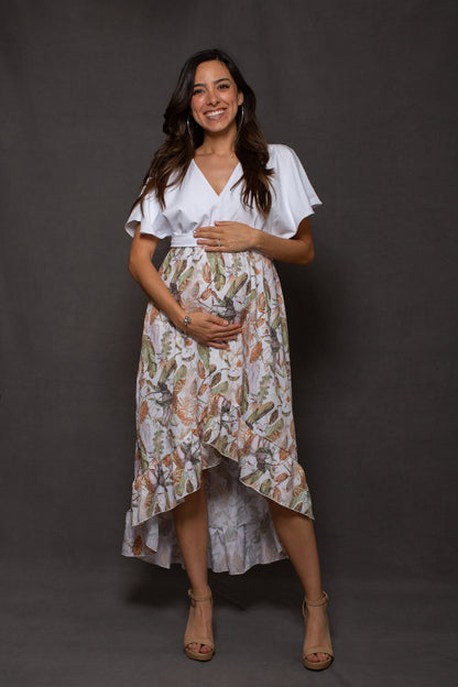 Vestido de Maternidad, Love Carlota blanco con otoño CH