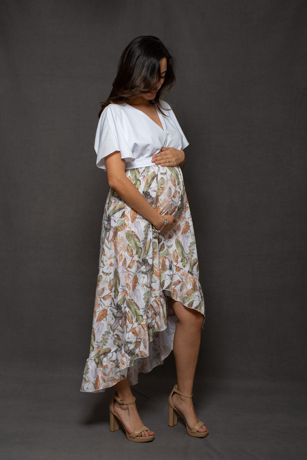 Vestido de Maternidad, Love Carlota blanco con otoño CH