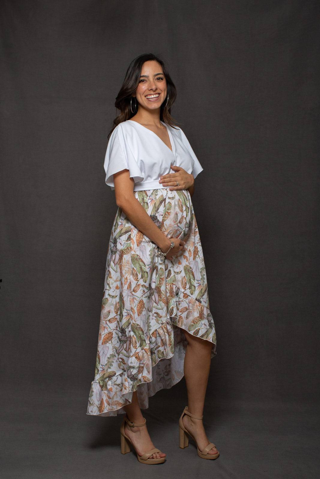 Vestido de Maternidad, Love Carlota blanco con otoño CH