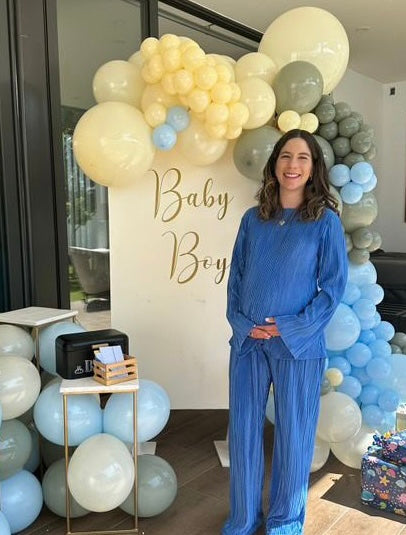 Conjunto de maternidad Mayte, azul corrugado G