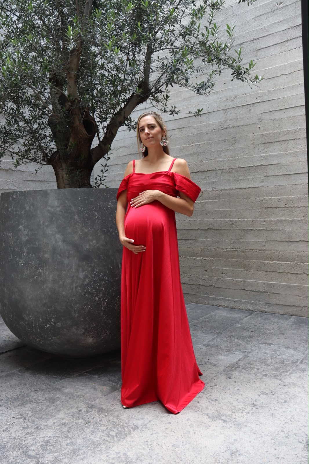 Vestido de maternidad, Bianca rojo licra