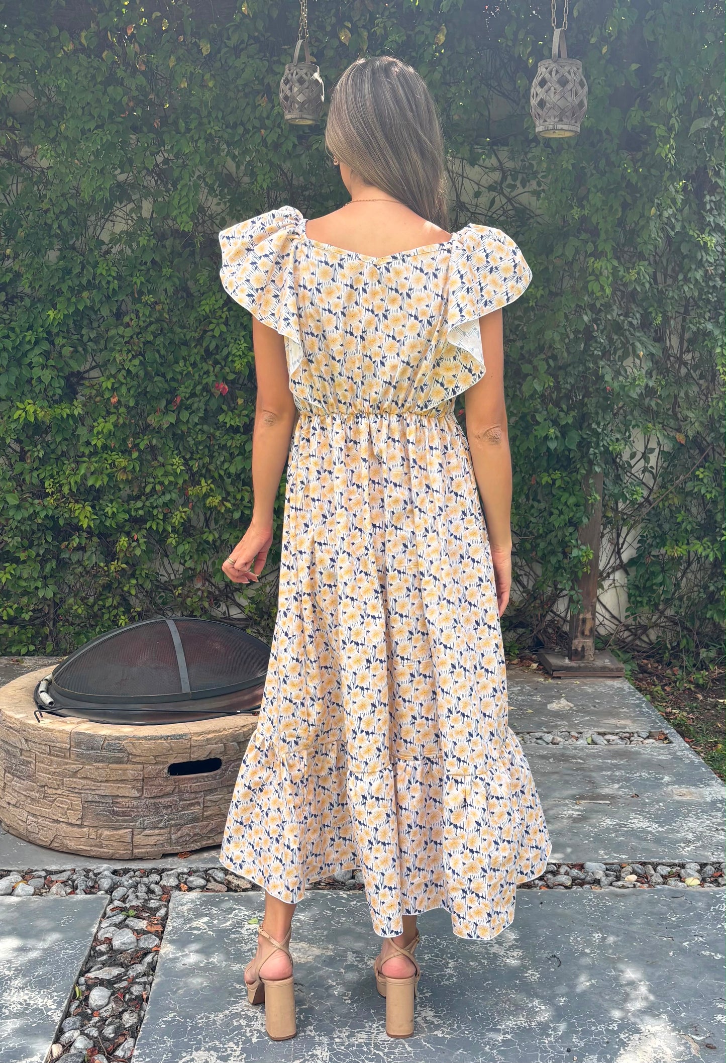Vestido de Maternidad, Cristina Flores amarillas