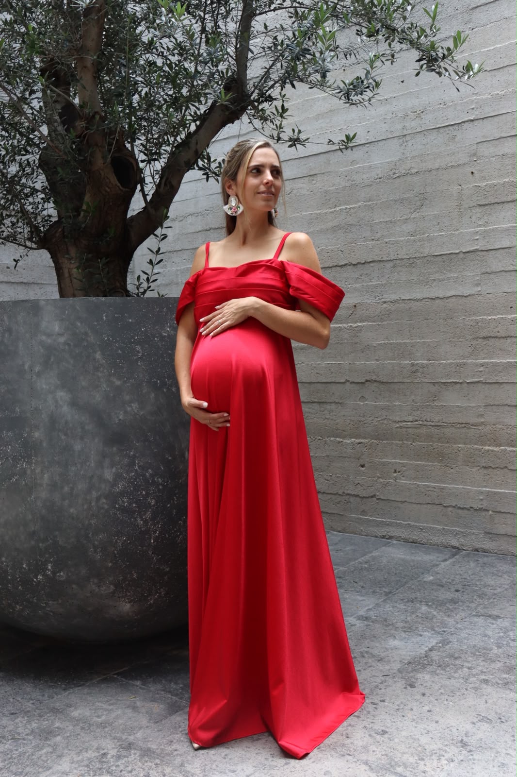 Vestido de maternidad, Bianca rojo licra