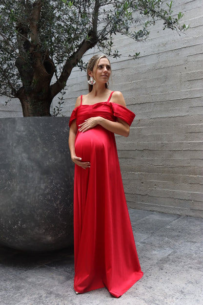 Vestido de maternidad, Bianca rojo licra