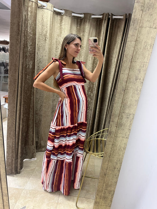 Vestido de maternidad Dalia rayas modernas