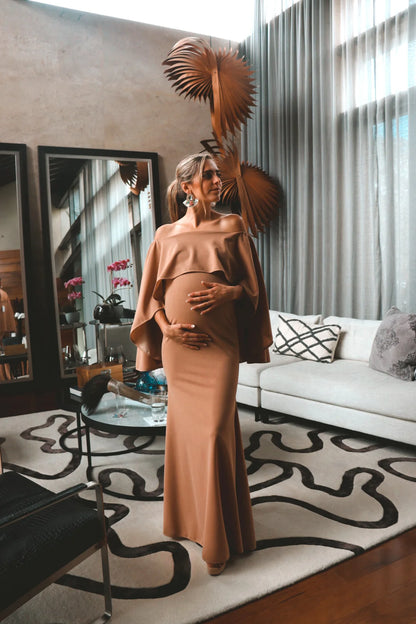 Vestido de maternidad Amparo, Beige M