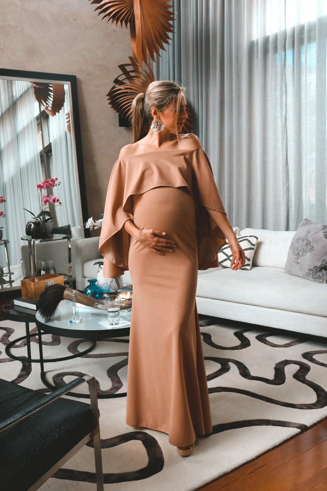 Vestido de maternidad Amparo, Beige M