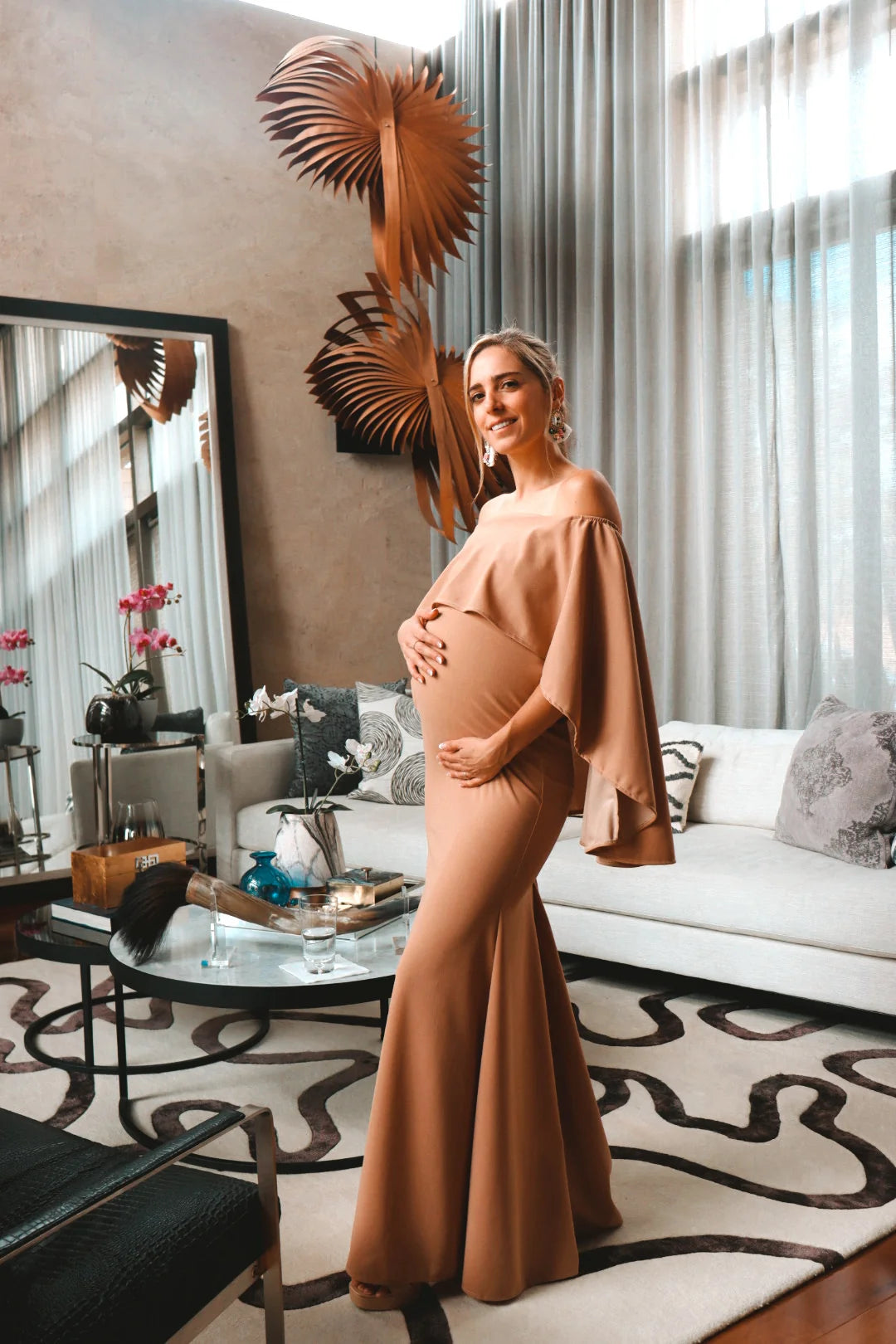 Vestido de maternidad Amparo, Beige M